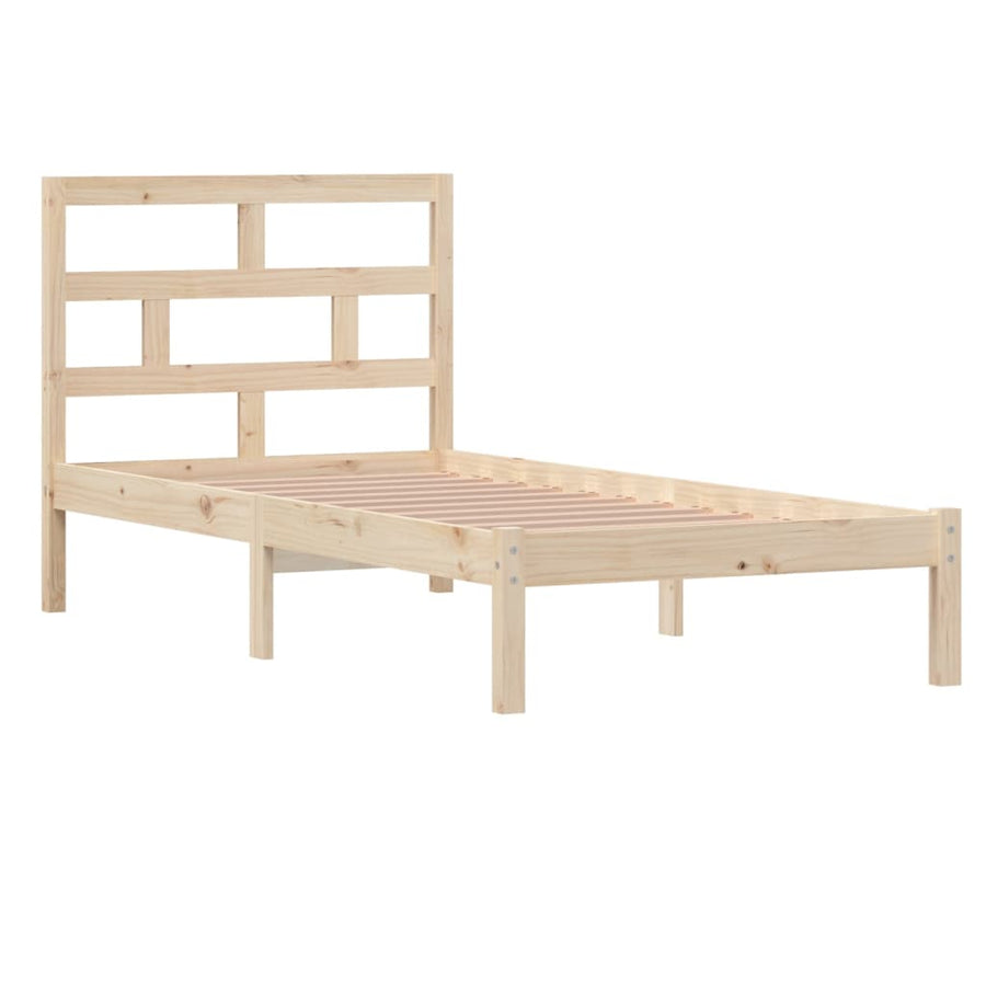 Bedframe Massief Hout 3Ft Single 90 x 190 cm Naturel