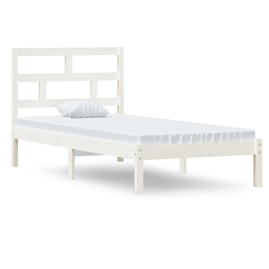 Bedframe Massief Hout 3Ft Single 90 x 190 cm Wit