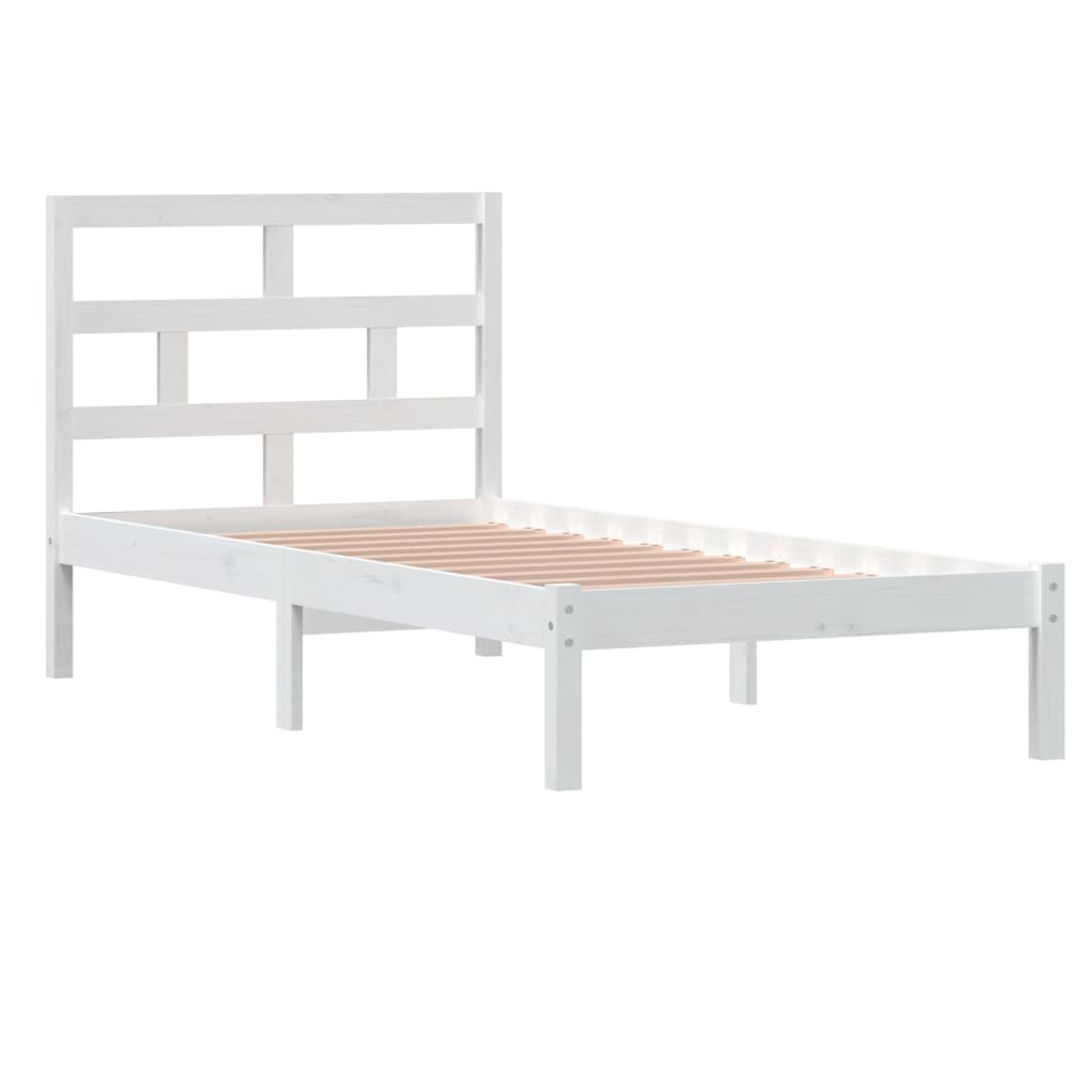 Bedframe Massief Hout 3Ft Single 90 x 190 cm Wit