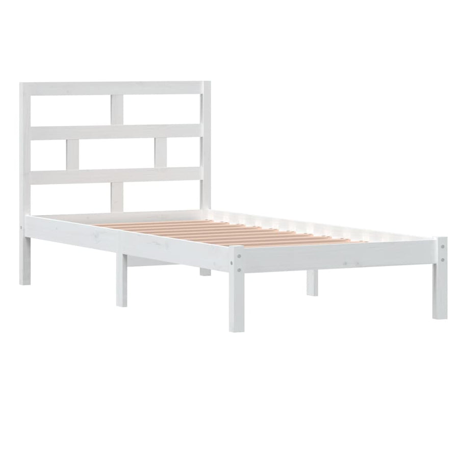 Bedframe Massief Hout 3Ft Single 90 x 190 cm Wit