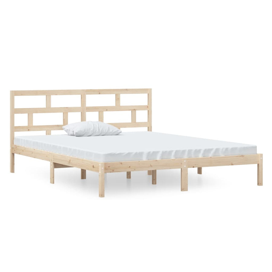 Bedframe Massief Hout 4Ft Small Double 120 x 190 cm Naturel