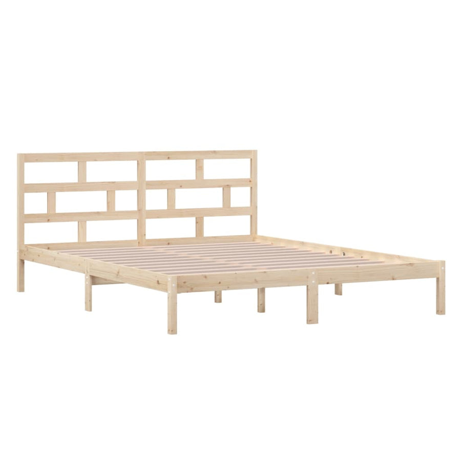Bedframe Massief Hout 4Ft Small Double 120 x 190 cm Naturel