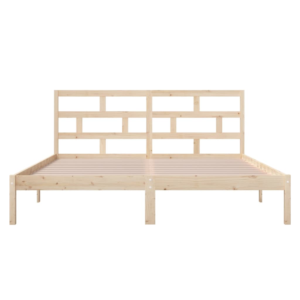 Bedframe Massief Hout 4Ft Small Double 120 x 190 cm Naturel