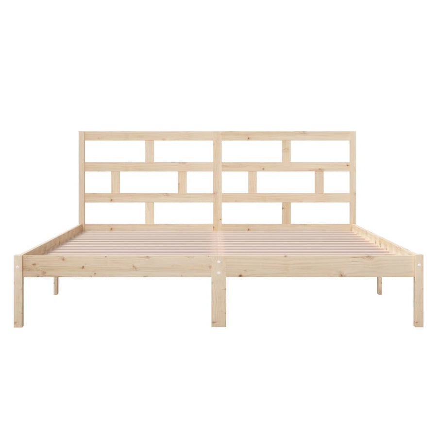 Bedframe Massief Hout 4Ft Small Double 120 x 190 cm Naturel