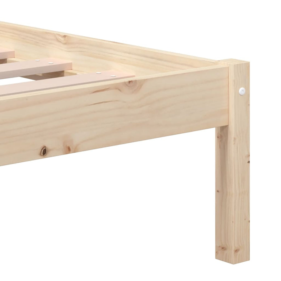 Bedframe Massief Hout 4Ft Small Double 120 x 190 cm Naturel