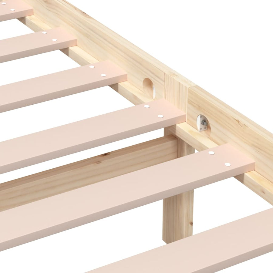 Bedframe Massief Hout 4Ft Small Double 120 x 190 cm Naturel