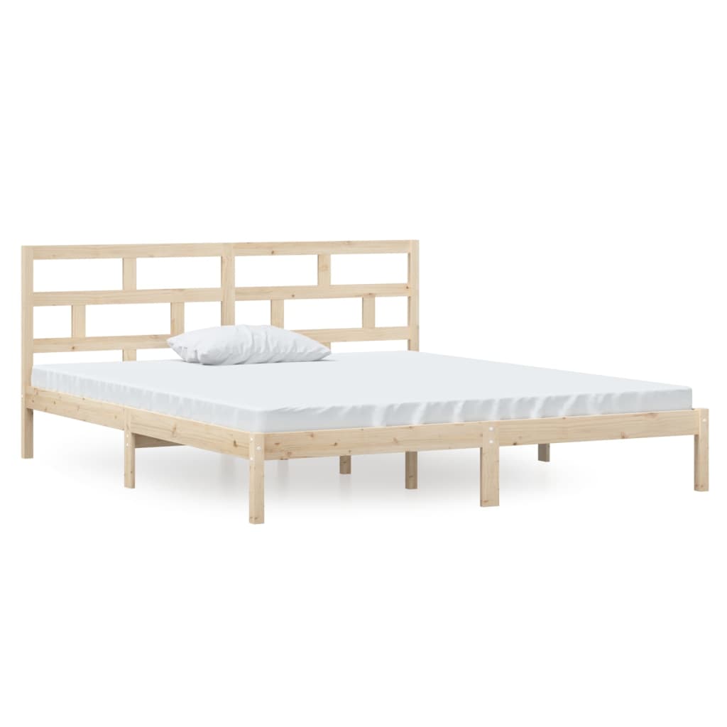 Bedframe Massief Hout 4Ft6 Double 135 x 190 cm Naturel