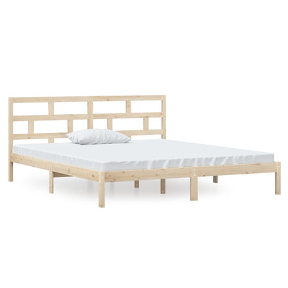Bedframe Massief Hout 4Ft6 Double 135 x 190 cm Naturel