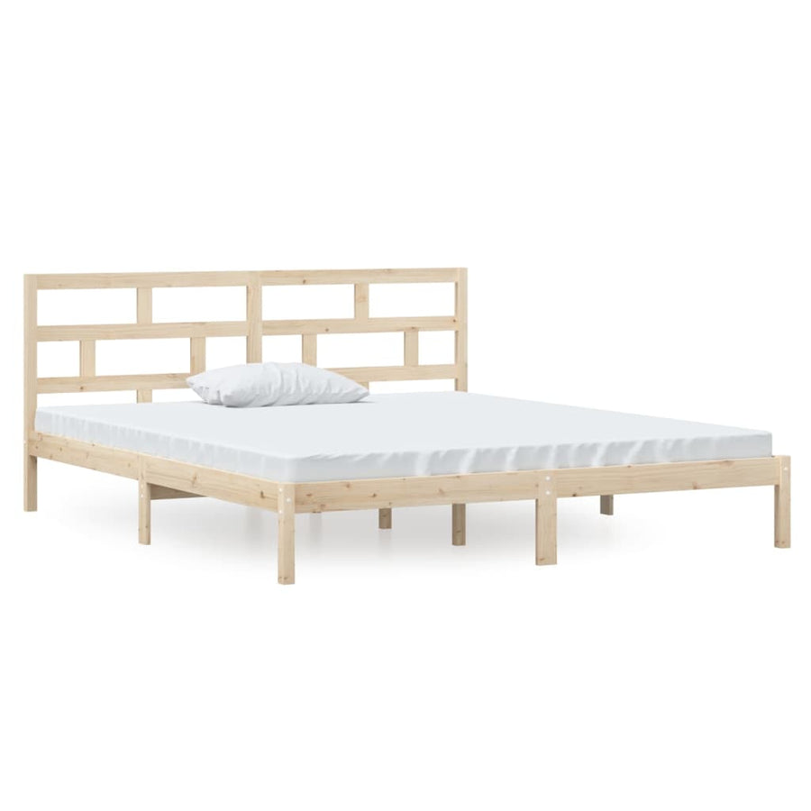Bedframe Massief Hout 4Ft6 Double 135 x 190 cm Naturel