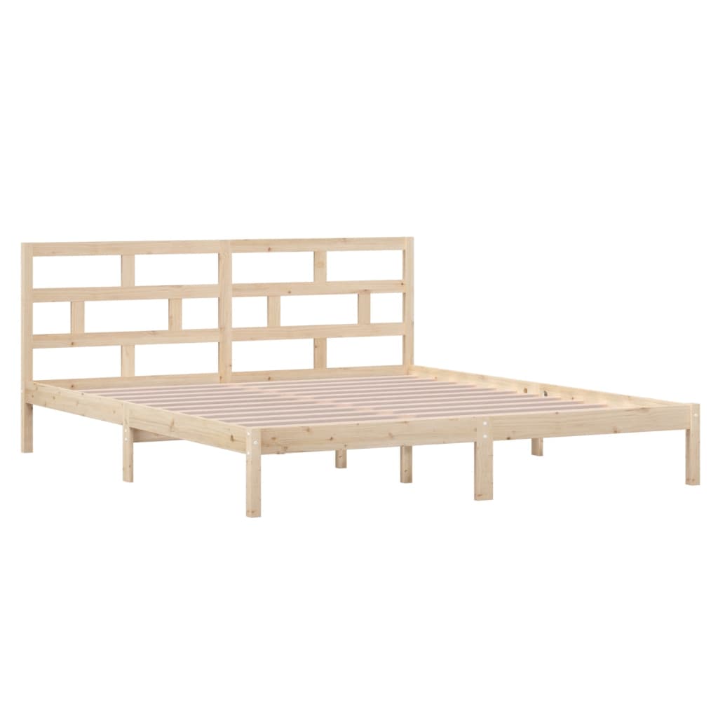 Bedframe Massief Hout 4Ft6 Double 135 x 190 cm Naturel