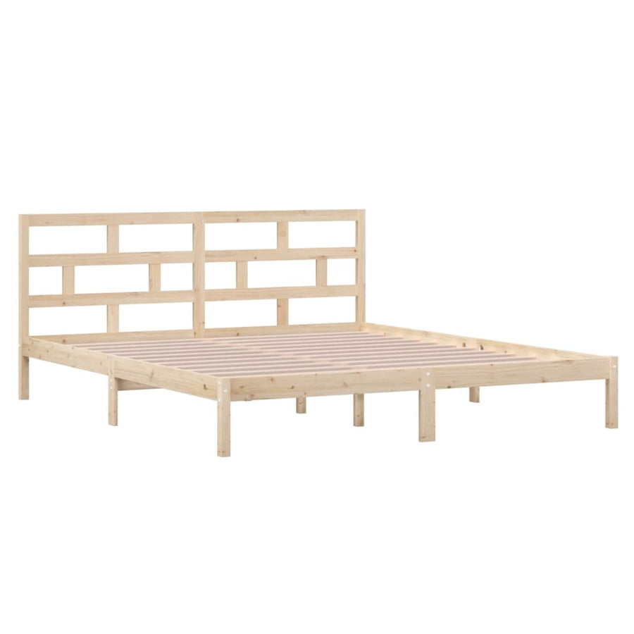 Bedframe Massief Hout 4Ft6 Double 135 x 190 cm Naturel