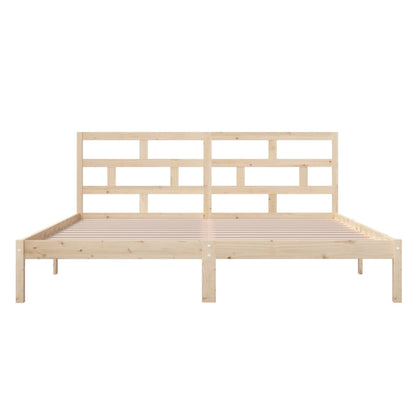 Bedframe Massief Hout 4Ft6 Double 135 x 190 cm Naturel