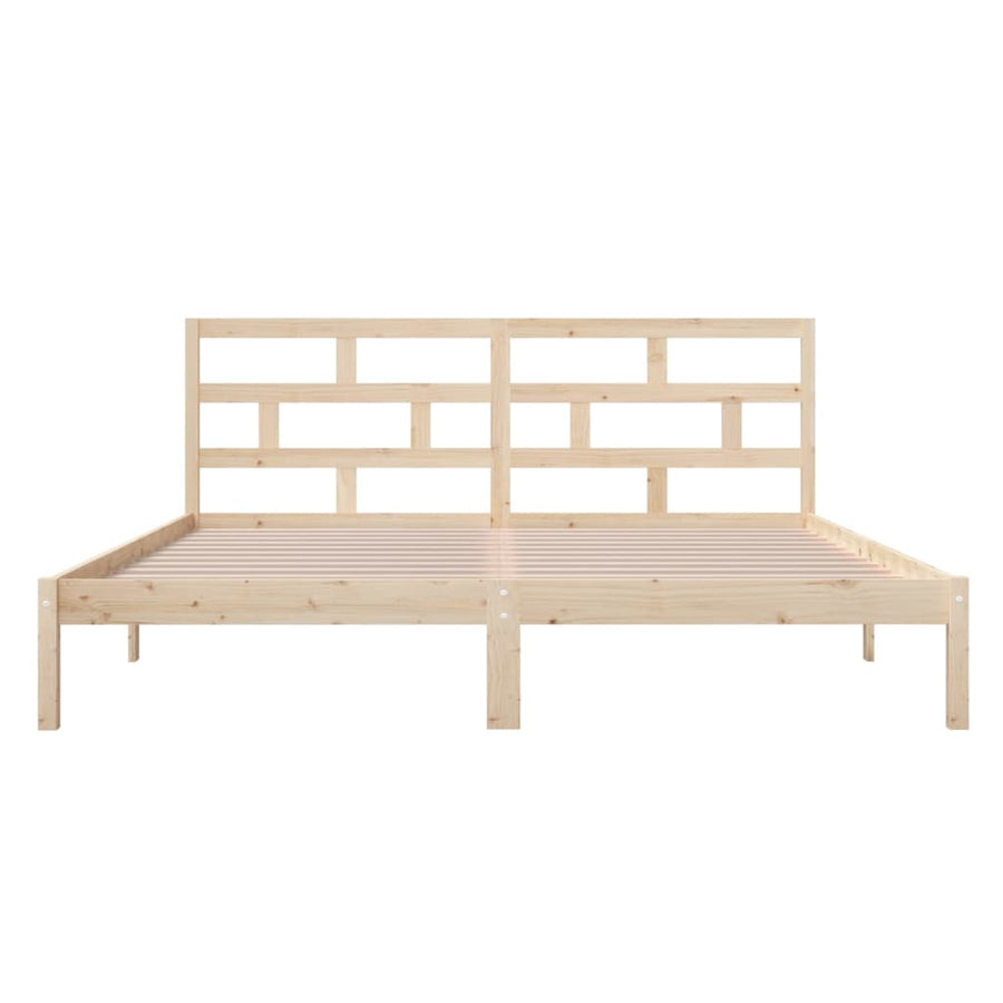 Bedframe Massief Hout 4Ft6 Double 135 x 190 cm Naturel