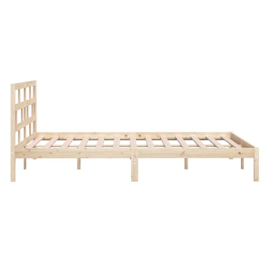 Bedframe Massief Hout 4Ft6 Double 135 x 190 cm Naturel