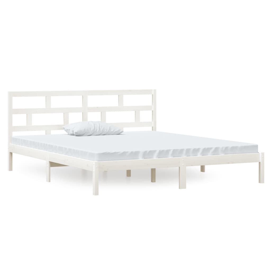 Bedframe Massief Hout 4Ft6 Double 135 x 190 cm Wit