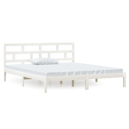Bedframe Massief Hout 4Ft6 Double 135 x 190 cm Wit