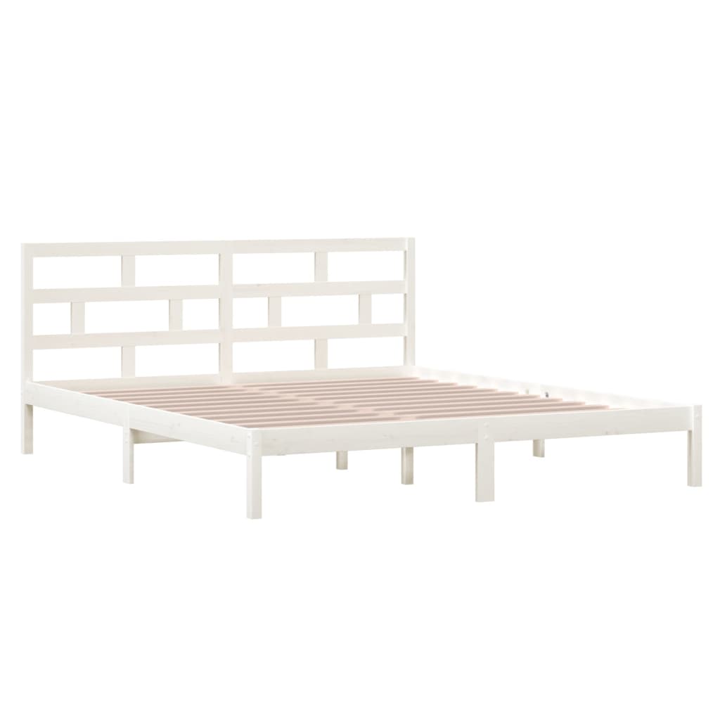 Bedframe Massief Hout 4Ft6 Double 135 x 190 cm Wit