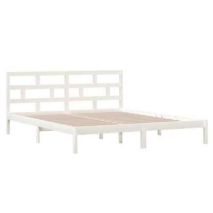 Bedframe Massief Hout 4Ft6 Double 135 x 190 cm Wit