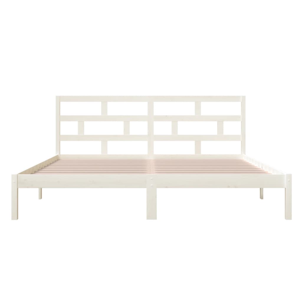 Bedframe Massief Hout 4Ft6 Double 135 x 190 cm Wit