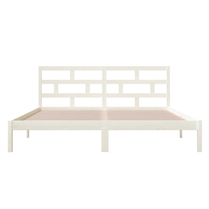 Bedframe Massief Hout 4Ft6 Double 135 x 190 cm Wit