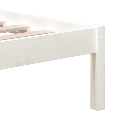 Bedframe Massief Hout 4Ft6 Double 135 x 190 cm Wit