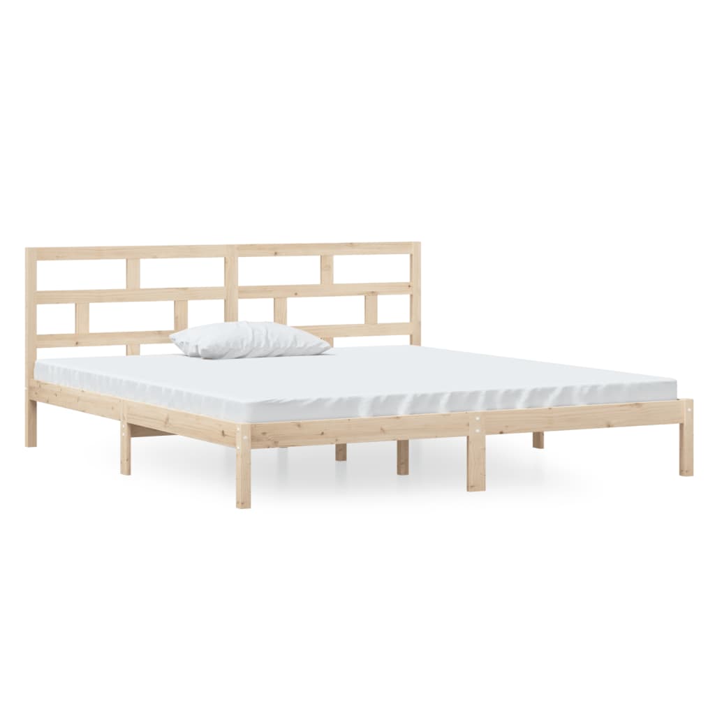 Bedframe Massief Grenenhout 140 x 190 cm Naturel