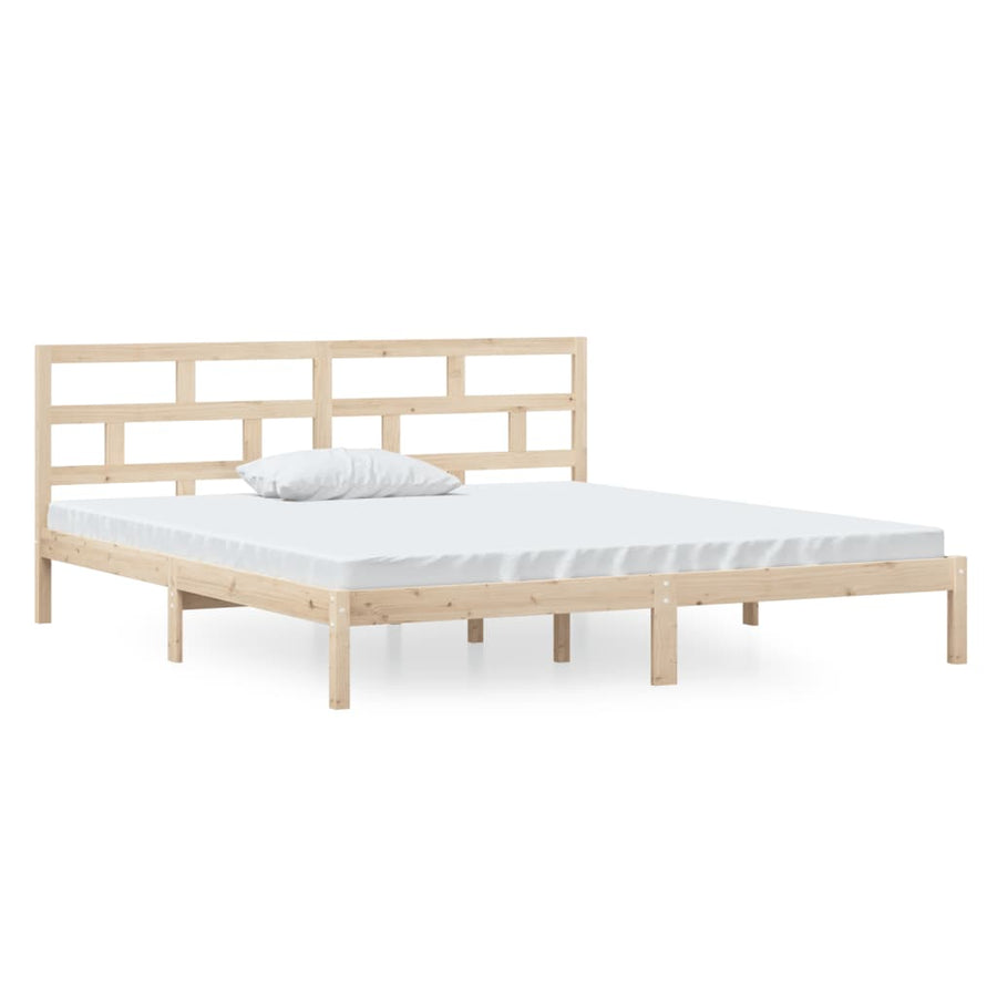 Bedframe Massief Grenenhout 140 x 190 cm Naturel