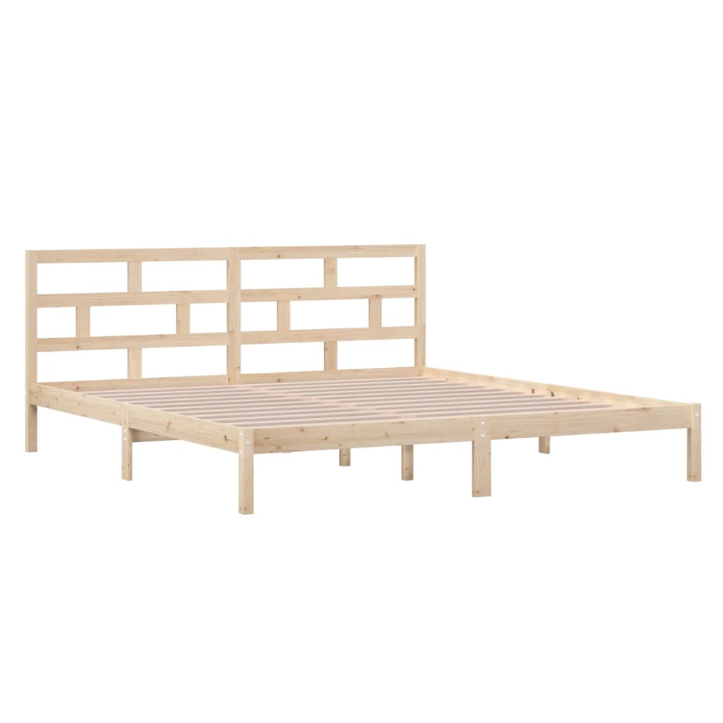 Bedframe Massief Grenenhout 140 x 190 cm Naturel