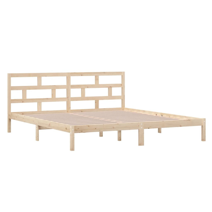 Bedframe Massief Grenenhout 140 x 190 cm Naturel
