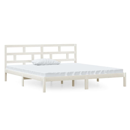 Bedframe Massief Grenenhout 140 x 190 cm Wit