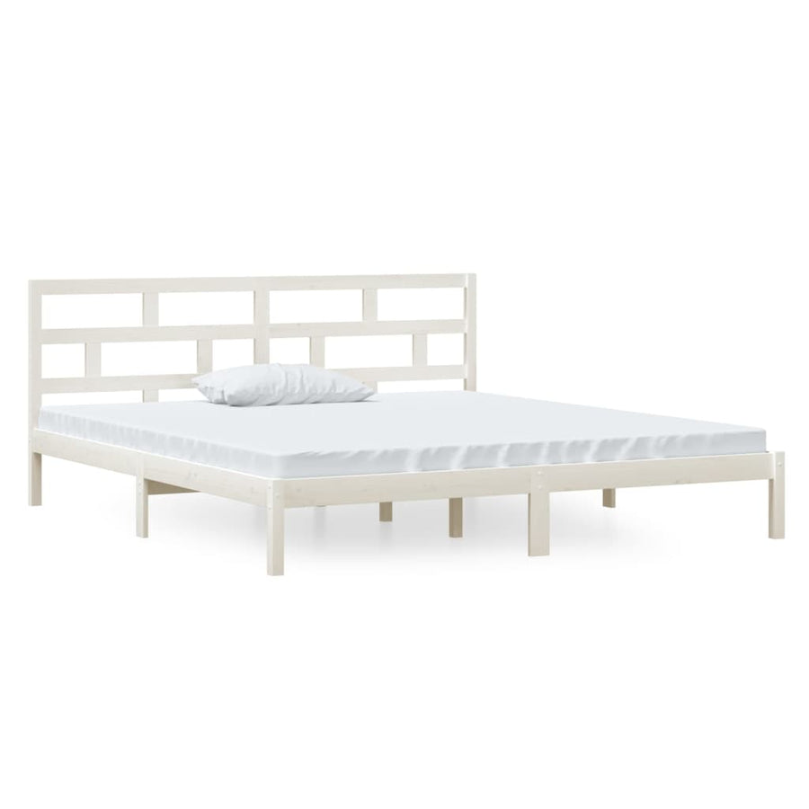 Bedframe Massief Grenenhout 140 x 190 cm Wit