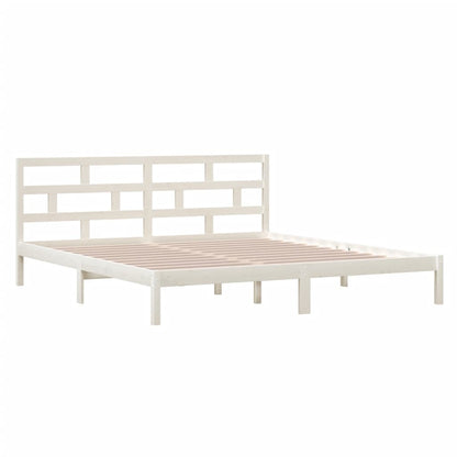 Bedframe Massief Grenenhout 140 x 190 cm Wit