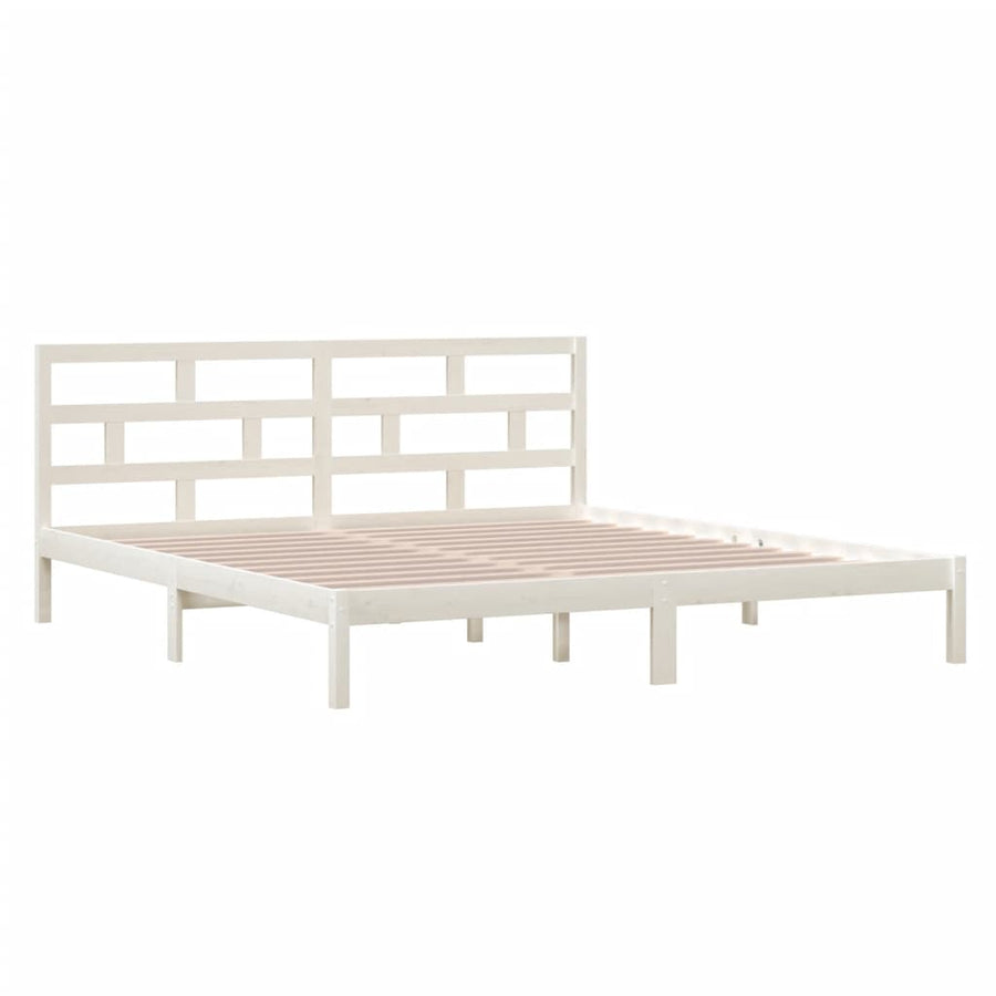 Bedframe Massief Grenenhout 140 x 190 cm Wit