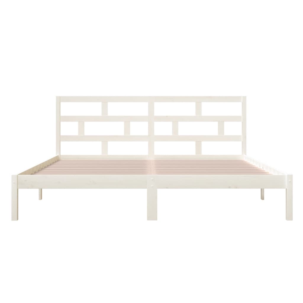 Bedframe Massief Grenenhout 140 x 190 cm Wit