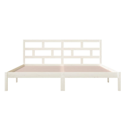 Bedframe Massief Grenenhout 140 x 190 cm Wit