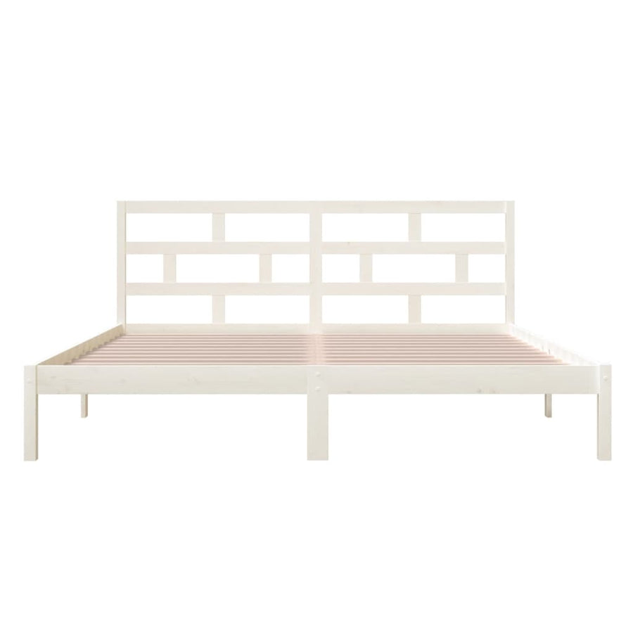 Bedframe Massief Grenenhout 140 x 190 cm Wit