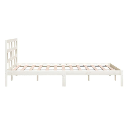 Bedframe Massief Grenenhout 140 x 190 cm Wit