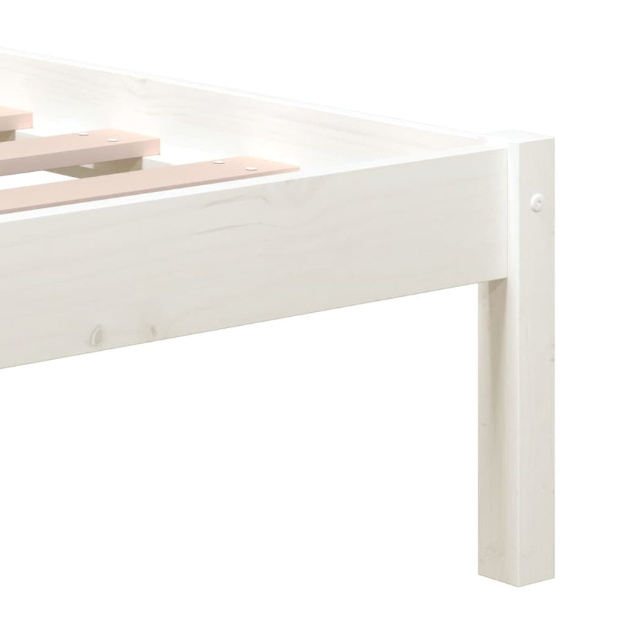 Bedframe Massief Grenenhout 140 x 190 cm Wit