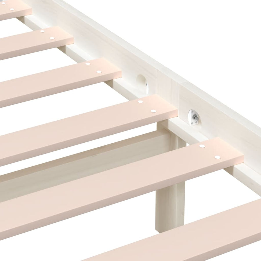 Bedframe Massief Grenenhout 140 x 190 cm Wit