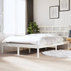 Bedframe massief grenenhout wit 140x190 cm
