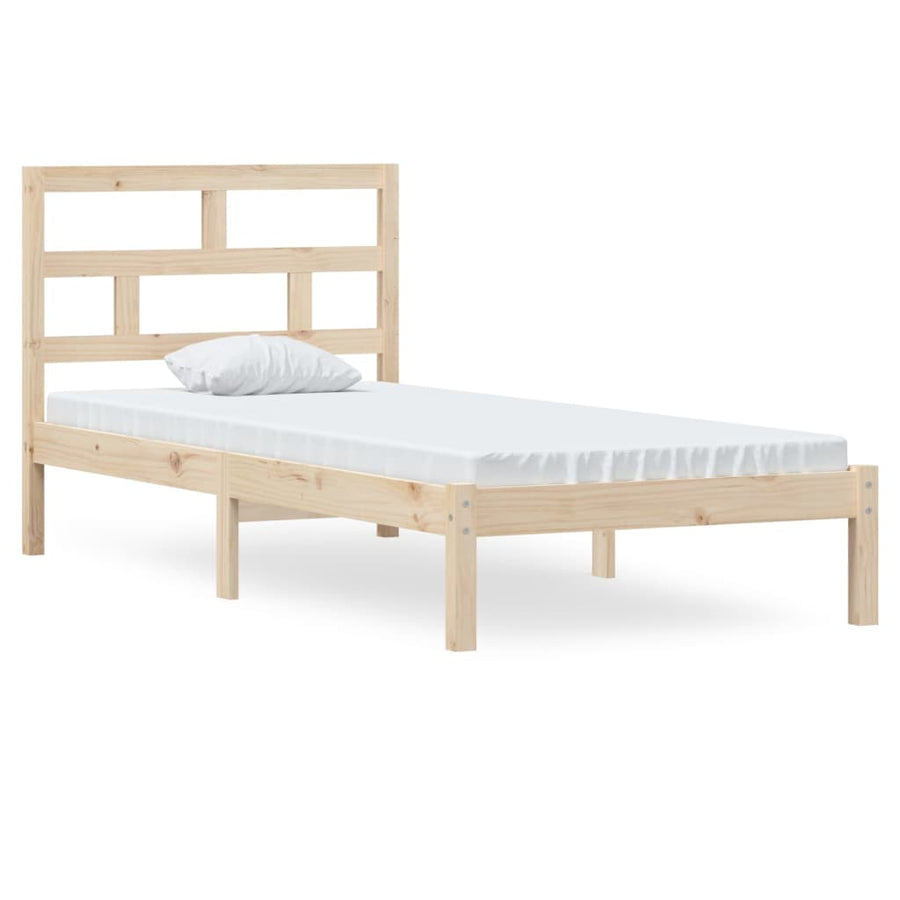 Bedframe Massief Grenenhout 90 x 200 cm Naturel