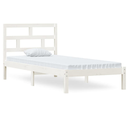Bedframe Massief Grenenhout 90 x 200 cm Wit