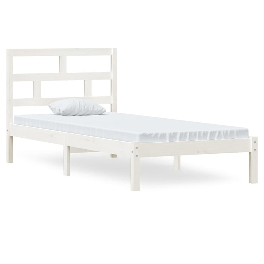 Bedframe Massief Grenenhout 90 x 200 cm Wit