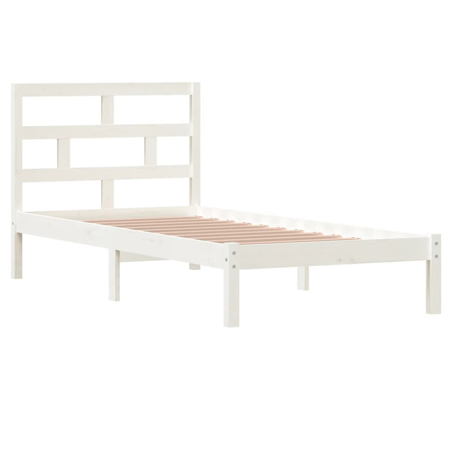 Bedframe Massief Grenenhout 90 x 200 cm Wit