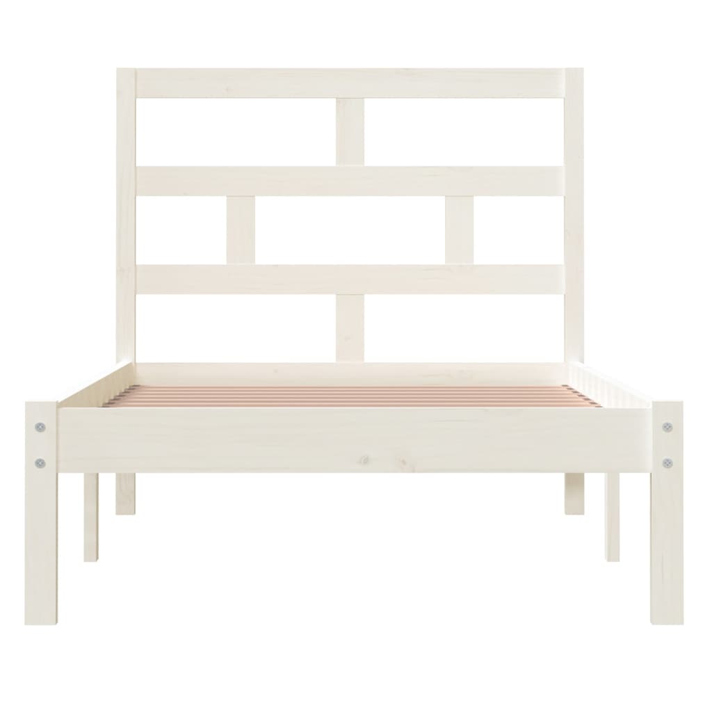 Bedframe Massief Grenenhout 90 x 200 cm Wit