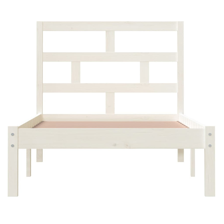 Bedframe Massief Grenenhout 90 x 200 cm Wit