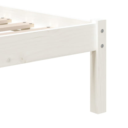 Bedframe Massief Grenenhout 90 x 200 cm Wit