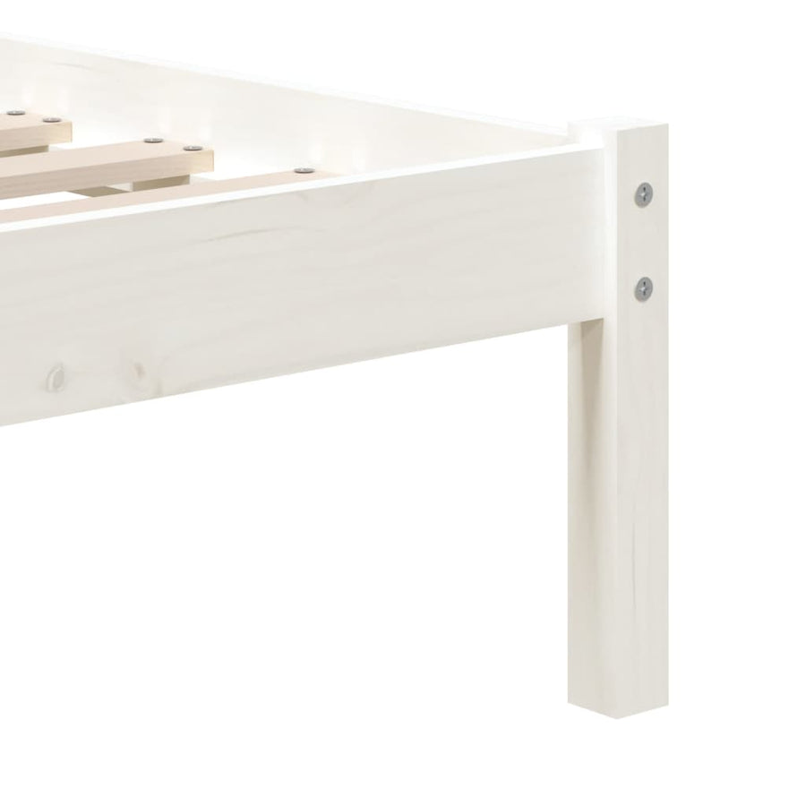 Bedframe Massief Grenenhout 90 x 200 cm Wit