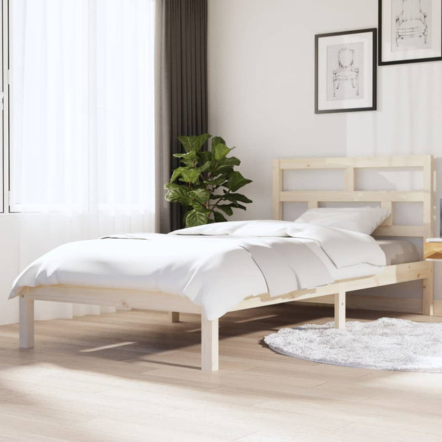 Bedframe Massief Grenenhout 100 x 200 cm Naturel