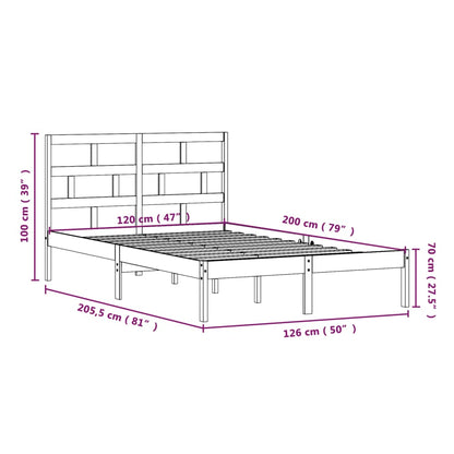 Bedframe Massief Grenenhout 120 x 200 cm Naturel